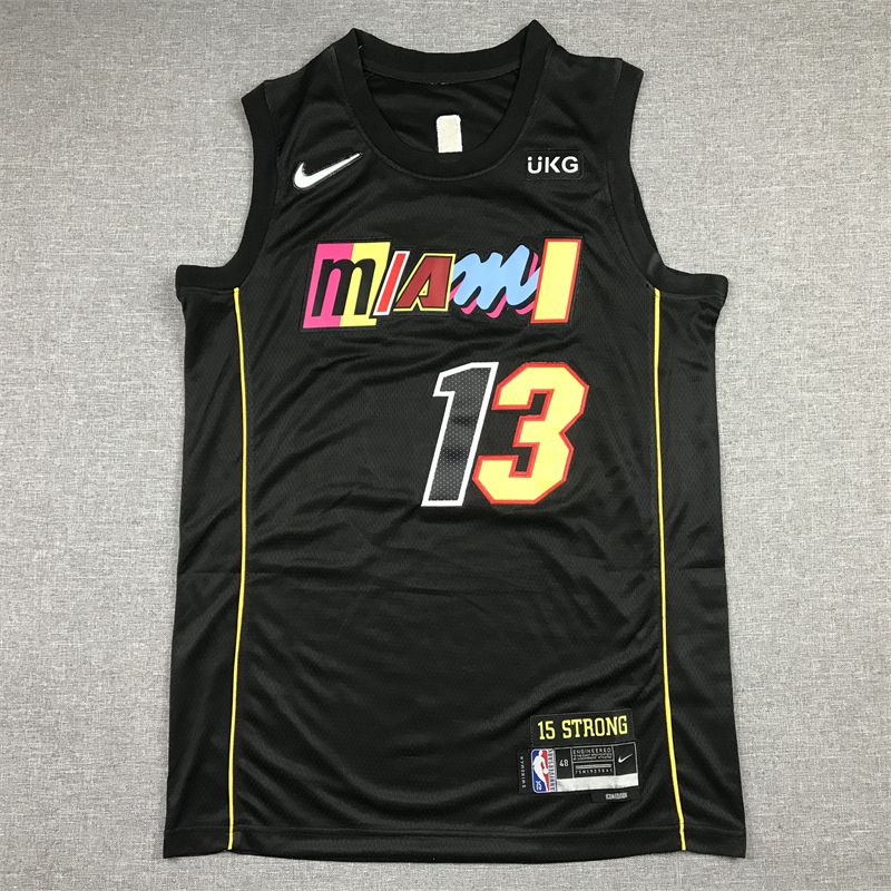 Men Miami Heat #13 Adebayo Black 2022 City Edition Nike NBA Jersey